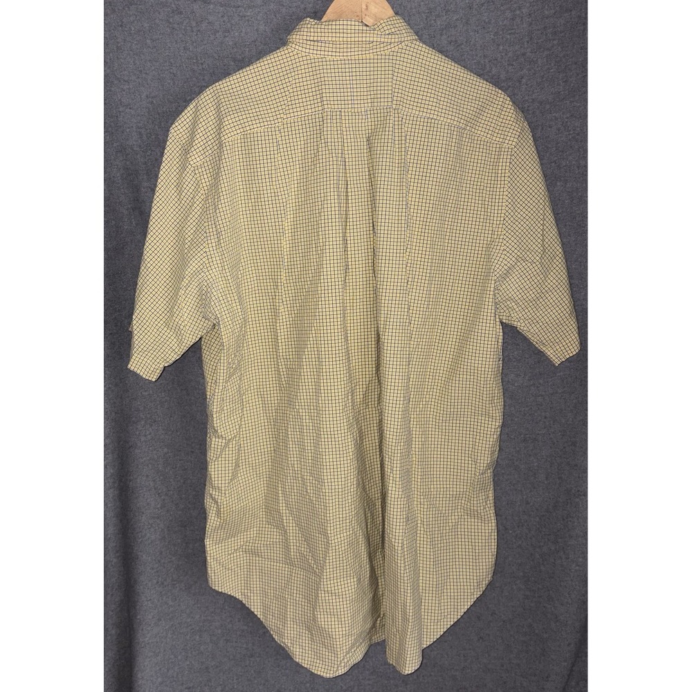 Polo Ralph Lauren Short Sleeve Blue‎ Yellow Plaid Button Down XLT Tall Classic - Picture 9 of 9
